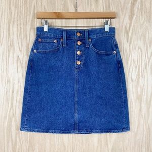 J. Crew Button Front Denim Mini Jean Skirt